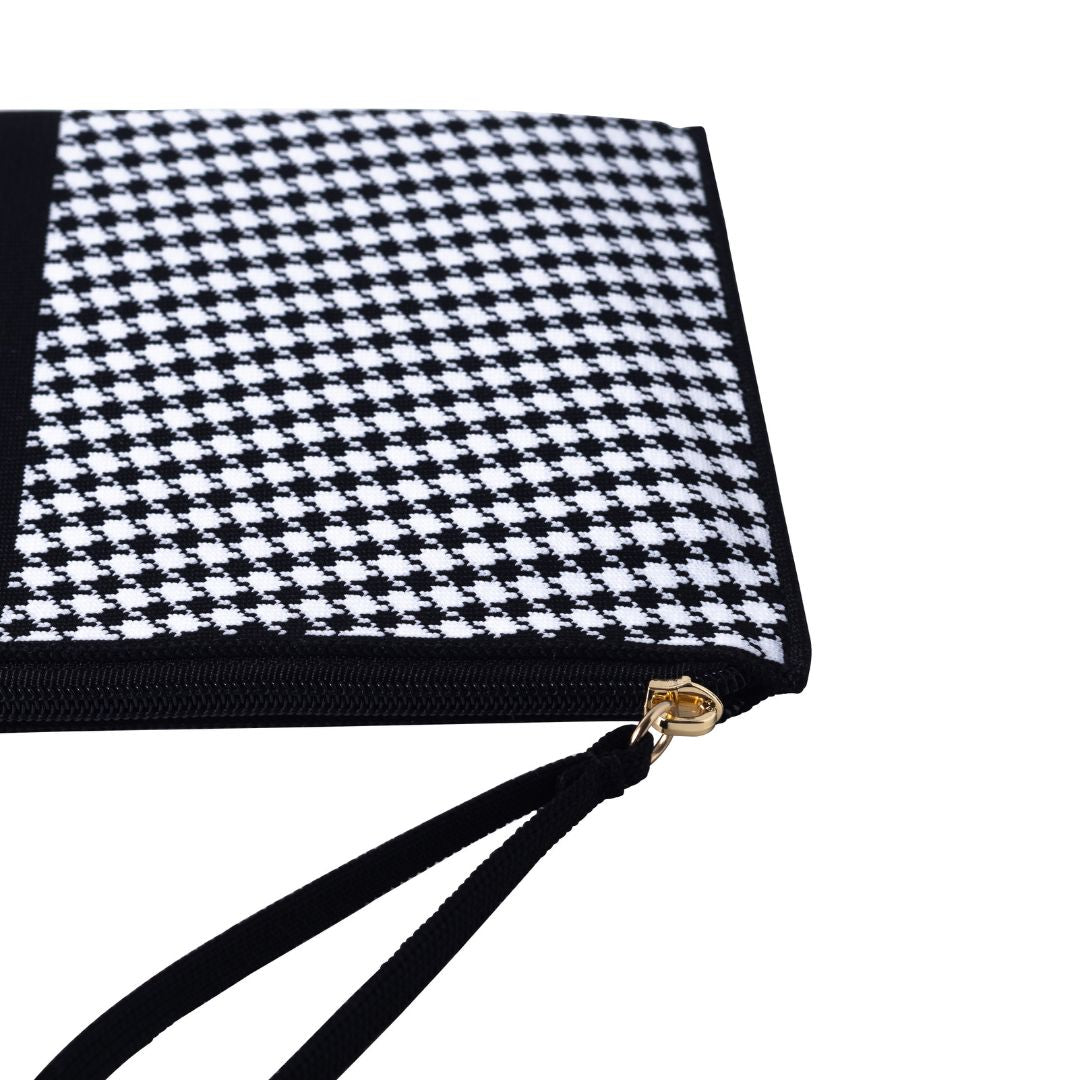 Clutch Wristlet Houndstooth Pattern